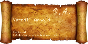 Varró Arnold névjegykártya