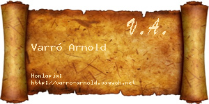 Varró Arnold névjegykártya