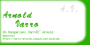 arnold varro business card